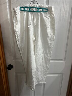 Kids White Drawstring Jogger Sweatpants